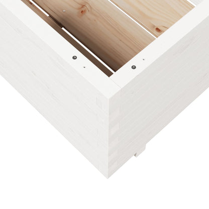 vidaXL Pflanzkübel Weiß 70x70x49,5 cm Massivholz Kiefer