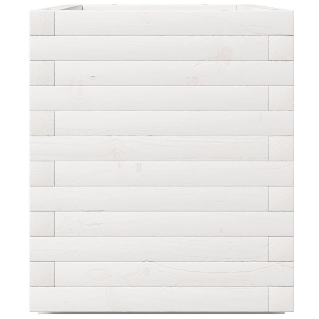 vidaXL Pflanzkübel Weiß 70x40x49,5 cm Massivholz Kiefer