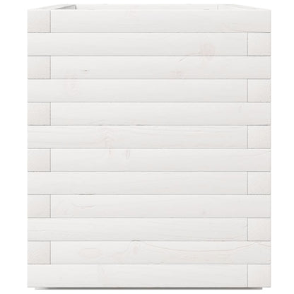 vidaXL Pflanzkübel Weiß 70x40x49,5 cm Massivholz Kiefer
