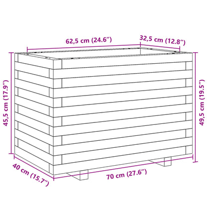 vidaXL Pflanzkübel Wachsbraun 70x40x49,5 cm Massivholz Kiefer