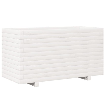 vidaXL Pflanzkübel Weiß 90x40x49,5 cm Massivholz Kiefer