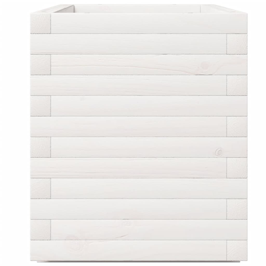 vidaXL Pflanzkübel Weiß 90x40x49,5 cm Massivholz Kiefer
