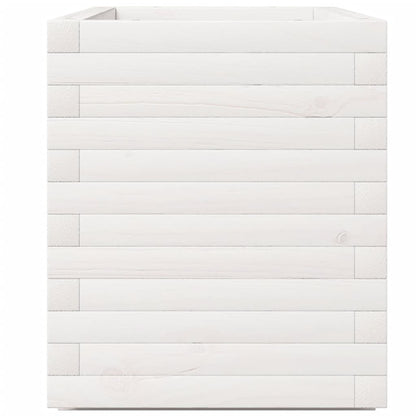 vidaXL Pflanzkübel Weiß 90x40x49,5 cm Massivholz Kiefer