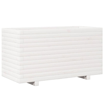 vidaXL Pflanzkübel Weiß 90x40x49,5 cm Massivholz Kiefer