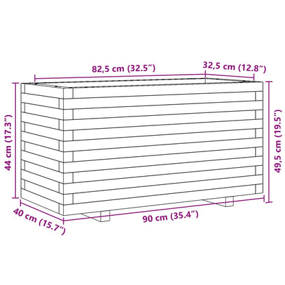 vidaXL Pflanzkübel Weiß 90x40x49,5 cm Massivholz Kiefer