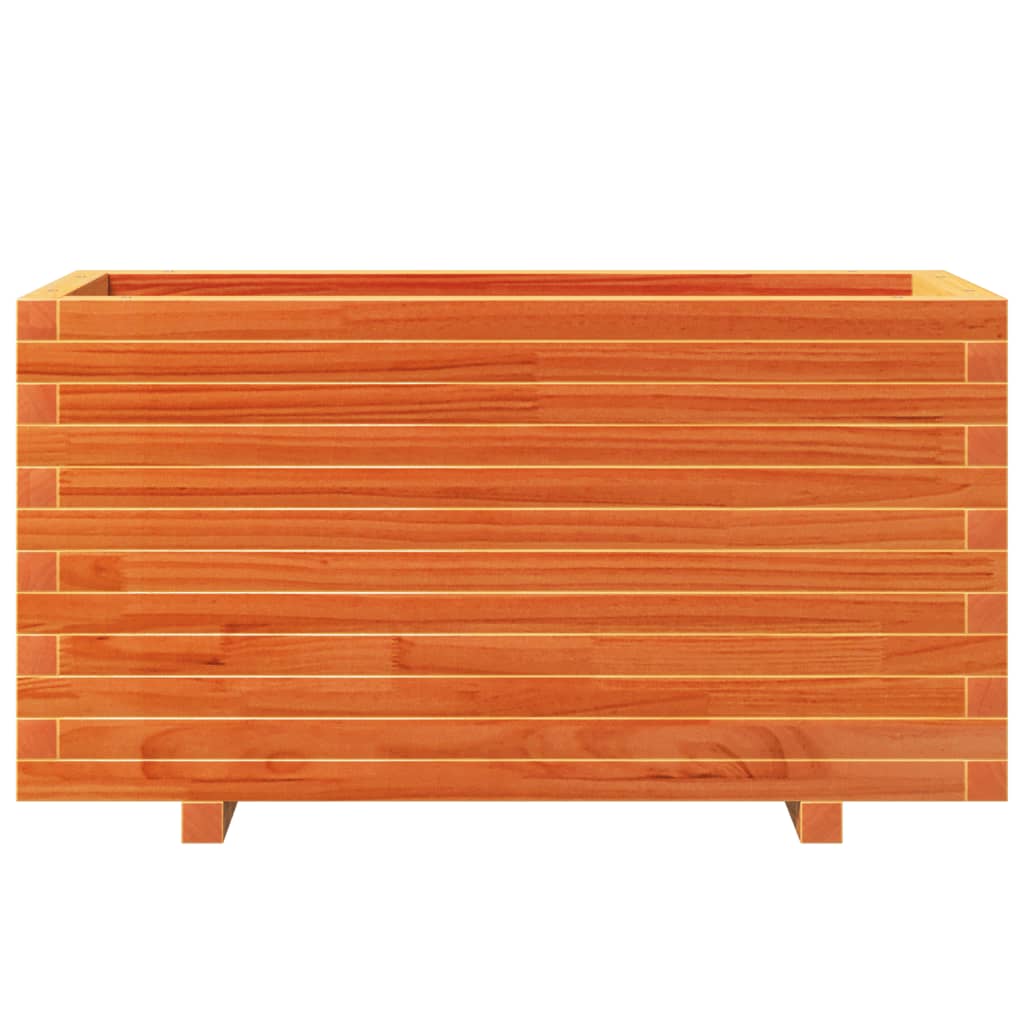vidaXL Pflanzkübel Wachsbraun 90x40x49,5 cm Massivholz Kiefer