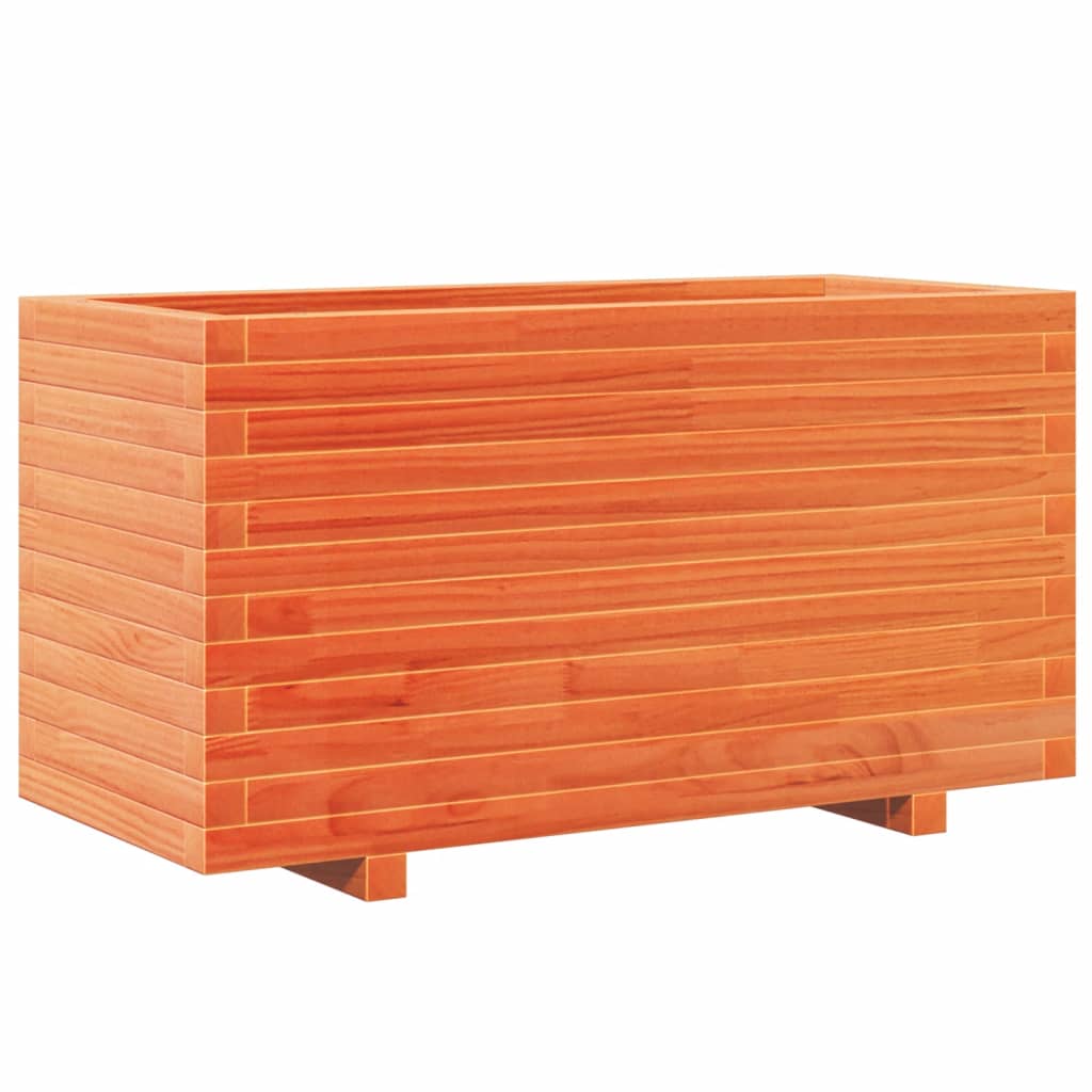 vidaXL Pflanzkübel Wachsbraun 90x40x49,5 cm Massivholz Kiefer