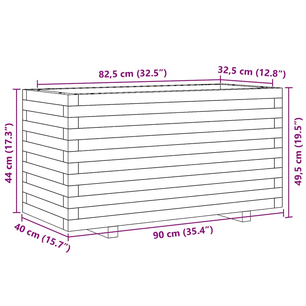 vidaXL Pflanzkübel 90x40x49,5 cm Kiefernholz Imprägniert