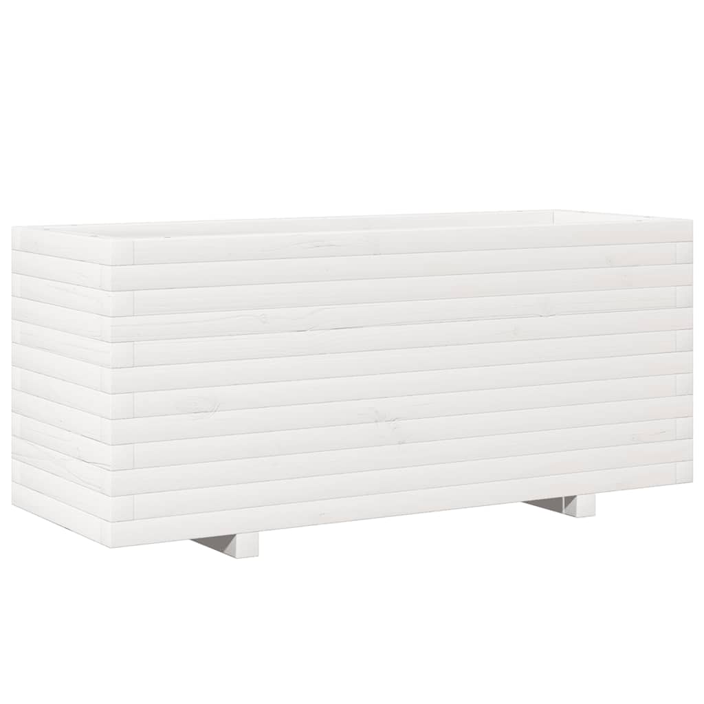 vidaXL Pflanzkübel Weiß 110x40x49,5 cm Massivholz Kiefer