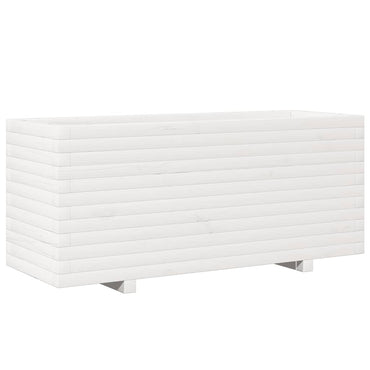 vidaXL Pflanzkübel Weiß 110x40x49,5 cm Massivholz Kiefer