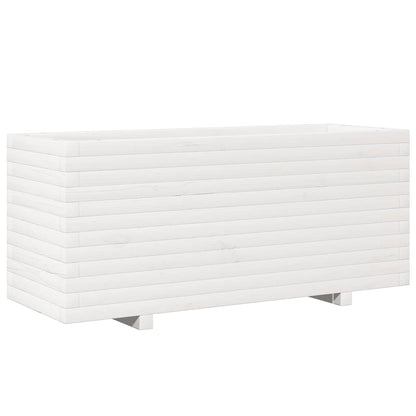 vidaXL Pflanzkübel Weiß 110x40x49,5 cm Massivholz Kiefer