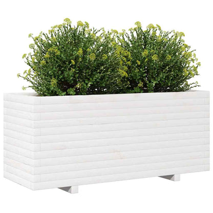 vidaXL Pflanzkübel Weiß 110x40x49,5 cm Massivholz Kiefer