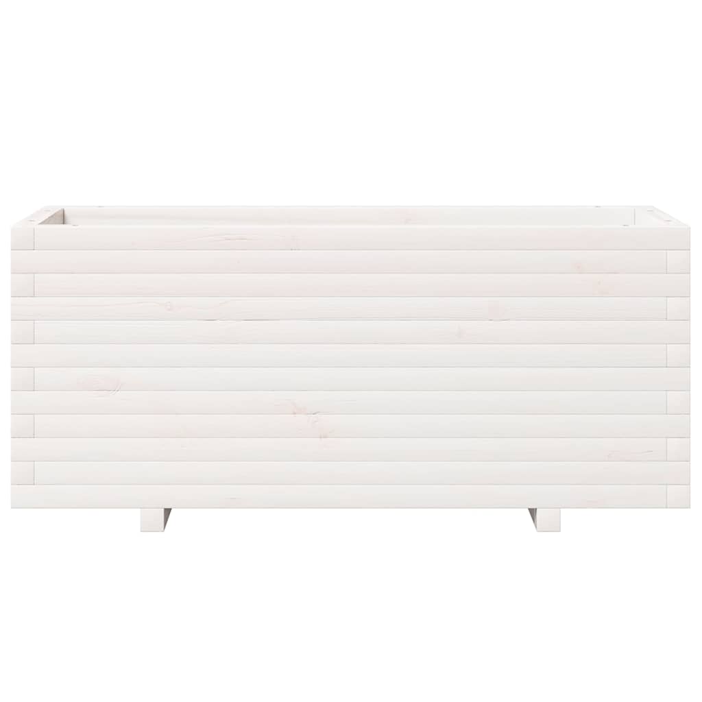 vidaXL Pflanzkübel Weiß 110x40x49,5 cm Massivholz Kiefer