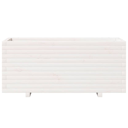 vidaXL Pflanzkübel Weiß 110x40x49,5 cm Massivholz Kiefer