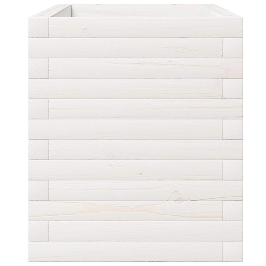 vidaXL Pflanzkübel Weiß 110x40x49,5 cm Massivholz Kiefer