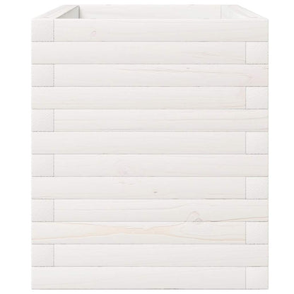 vidaXL Pflanzkübel Weiß 110x40x49,5 cm Massivholz Kiefer