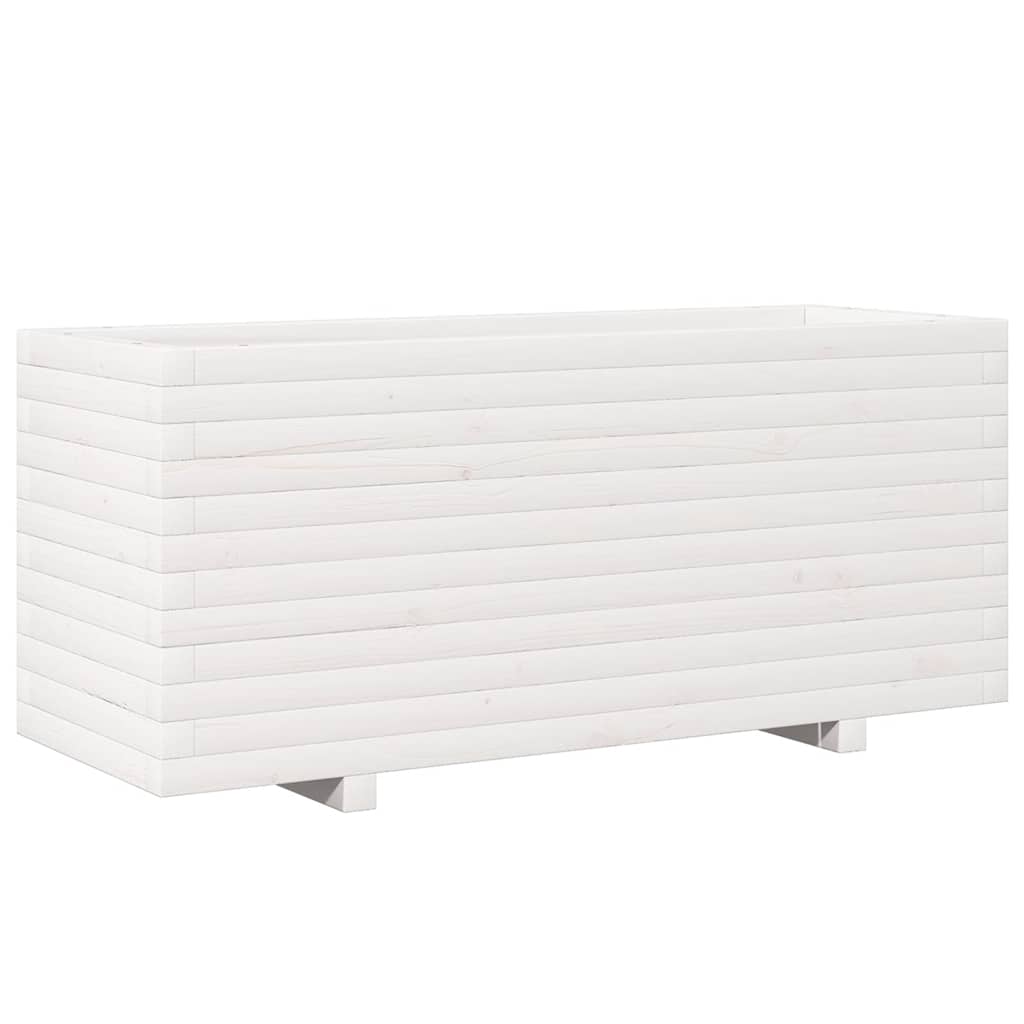 vidaXL Pflanzkübel Weiß 110x40x49,5 cm Massivholz Kiefer