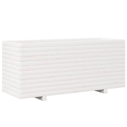 vidaXL Pflanzkübel Weiß 110x40x49,5 cm Massivholz Kiefer