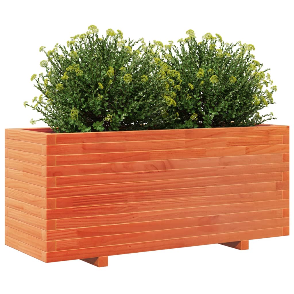vidaXL Pflanzkübel Wachsbraun 110x40x49,5 cm Massivholz Kiefer