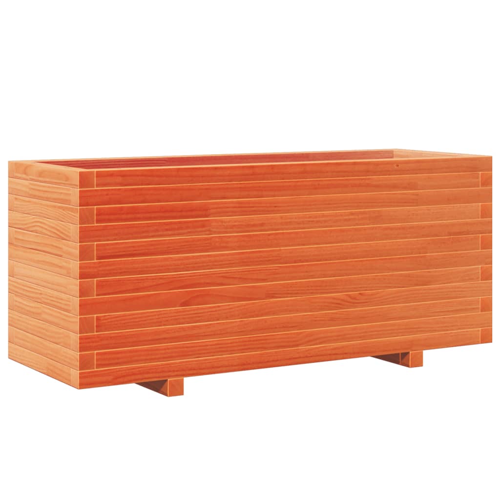 vidaXL Pflanzkübel Wachsbraun 110x40x49,5 cm Massivholz Kiefer