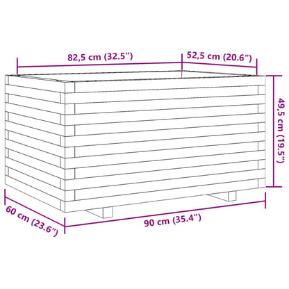 vidaXL Pflanzkübel 90x60x49,5 cm Massivholz Kiefer
