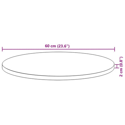 vidaXL Plateau de table rond Ø60x2 cm en bois d'acacia massif