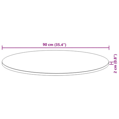 vidaXL Tischplatte Rund Ø90x2 cm Massivholz Akazie