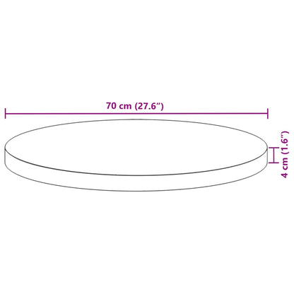 vidaXL Tischplatte Rund Ø70x4 cm Massivholz Akazie