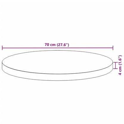vidaXL Tischplatte Rund Ø70x4 cm Massivholz Akazie