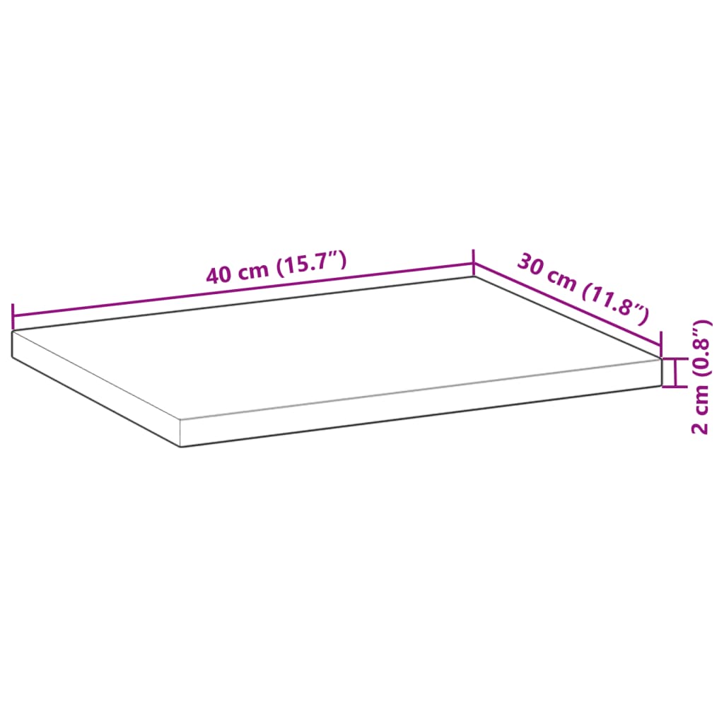 vidaXL Tischplatte 40x30x2 cm Rechteckig Massivholz Akazie