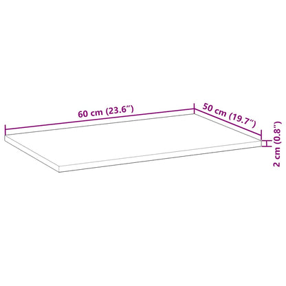 vidaXL Plateau de table rectangulaire 60x50x2 cm en bois d'acacia massif