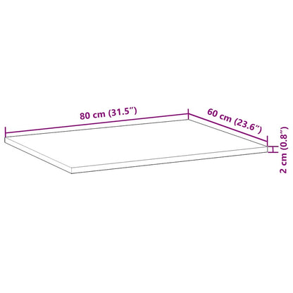 vidaXL Tischplatte Rechteckig 80x60x2 cm Massivholz Akazie