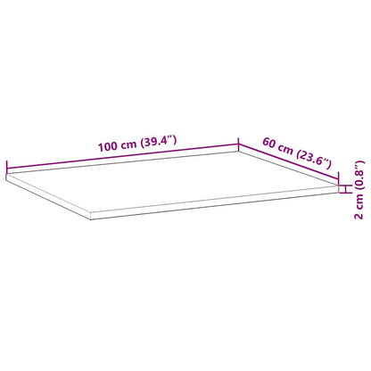 vidaXL Tischplatte Rechteckig 100x60x2 cm Massivholz Akazie