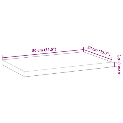vidaXL Tischplatte Rechteckig 80x50x4 cm Massivholz Akazie