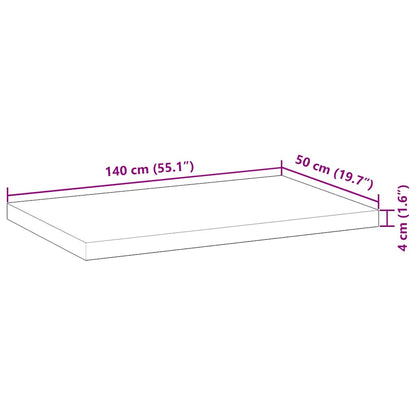 vidaXL Plateau de table rectangulaire 140x50x4 cm Bois d'acacia massif