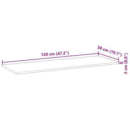vidaXL Tischplatte Rechteckig 120x50x2 cm Massivholz Akazie