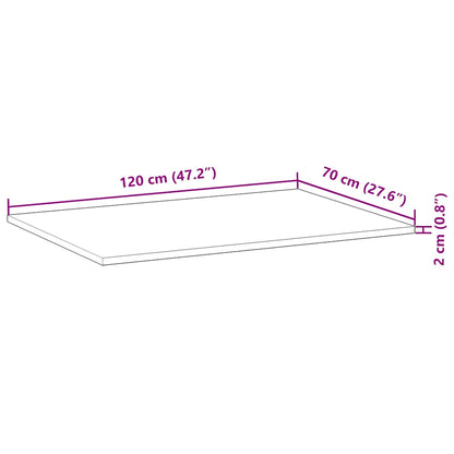 vidaXL Tischplatte Rechteckig 120x70x2 cm Massivholz Akazie
