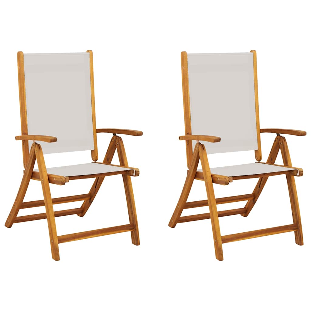 vidaXL Chaises de jardin 2 pcs Pliables Bois d'acacia massif et textilène