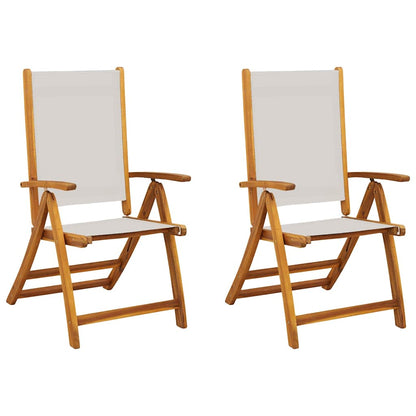 vidaXL Chaises de jardin 2 pcs Pliables Bois d'acacia massif et textilène