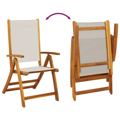 vidaXL Chaises de jardin 2 pcs Pliables Bois d'acacia massif et textilène
