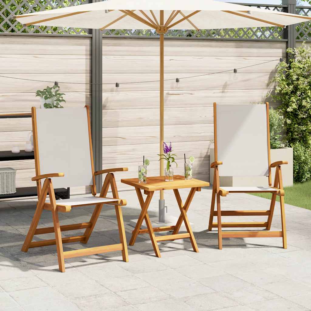 vidaXL Chaises de jardin 2 pcs Pliables Bois d'acacia massif et textilène