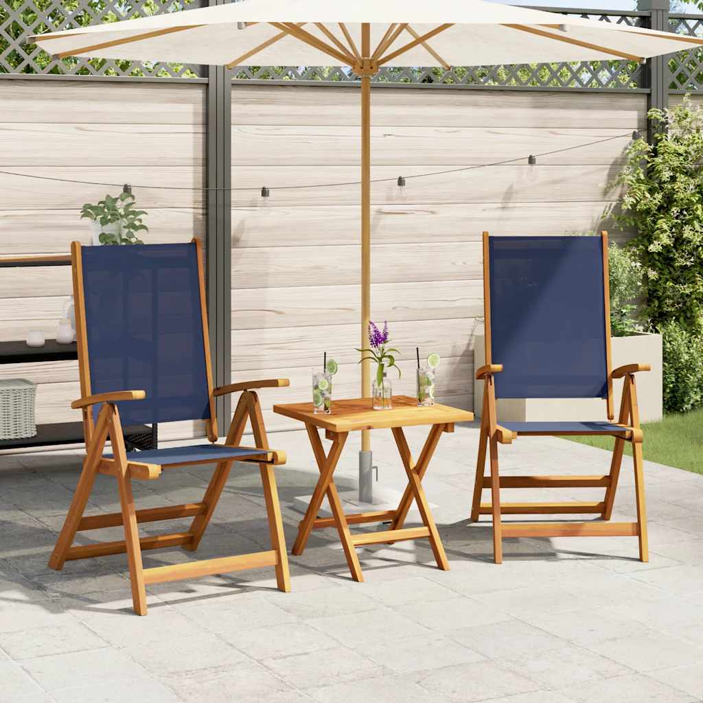 vidaXL Gartenstühle 2 Stk. Klappbar Massivholz Akazie und Textilene