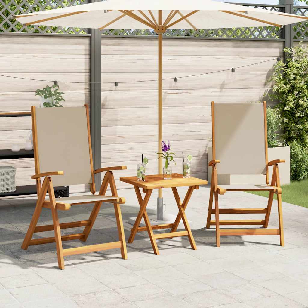vidaXL Chaises de jardin 2 pcs Pliables Bois d'acacia massif et textilène