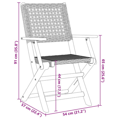 vidaXL 5-tlg. Garten-Essgruppe Beige Poly Rattan und Massivholz