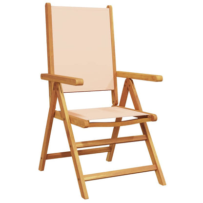 vidaXL 7-tlg. Garten-Essgruppe Stoff und Massivholz Beige