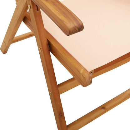 vidaXL 7-tlg. Garten-Essgruppe Stoff und Massivholz Beige