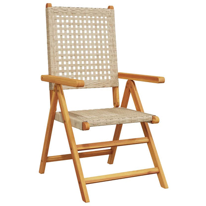 vidaXL 7-tlg. Garten-Essgruppe Poly Rattan und Massivholz Beige