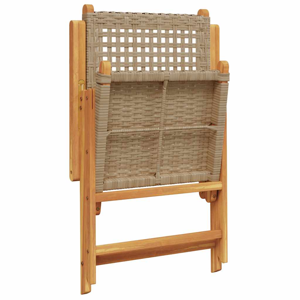 vidaXL 7-tlg. Garten-Essgruppe Poly Rattan und Massivholz Beige
