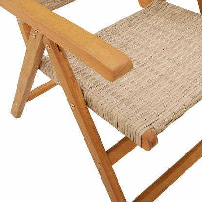 vidaXL 7-tlg. Garten-Essgruppe Poly Rattan und Massivholz Beige