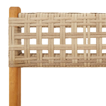 vidaXL 5-tlg. Garten-Essgruppe Beige Poly Rattan und Massivholz